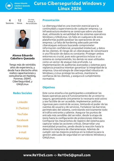 Curso de Ciberseguridad Windows y Linux 2026