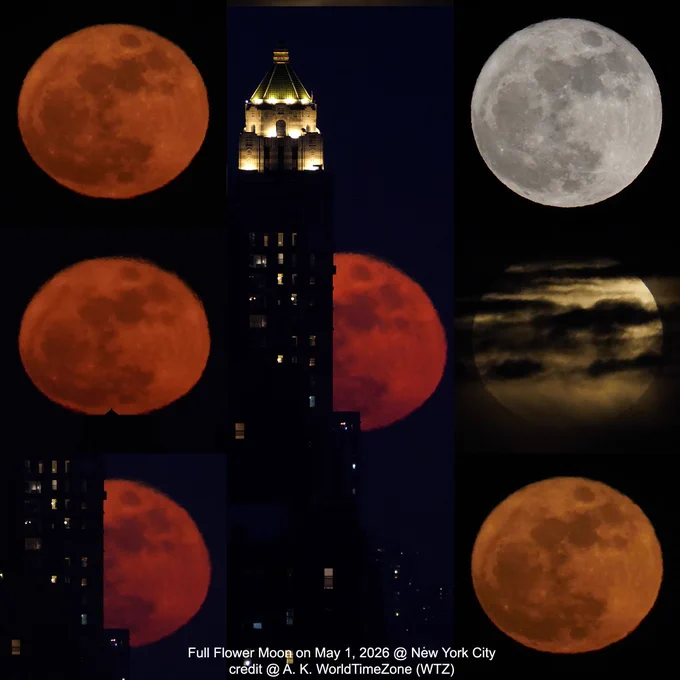 Full Flower #Moon rises over the Upper West Side of #Manhattan New York City

#fullmoon #FullFlowerMoon
#todaymoon 