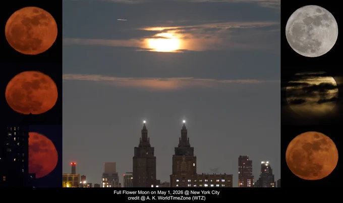 Full Flower #Moon rises over the Upper West Side of #Manhattan New York City


#fullmoon #FullFlowerMoon 
#todaymoon #newyorkcity


