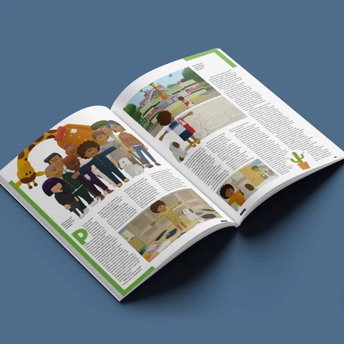 Internal pages of Debug magazine issue 9, featuring artwork from Keita Takahashi’s “to a T”