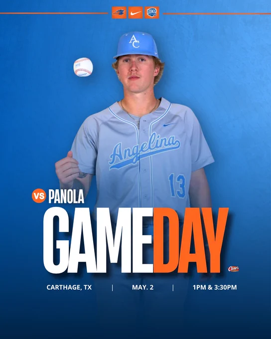 Gameday graphic vs Panola, at 1pm & 3:30pm, at Carthage, TX