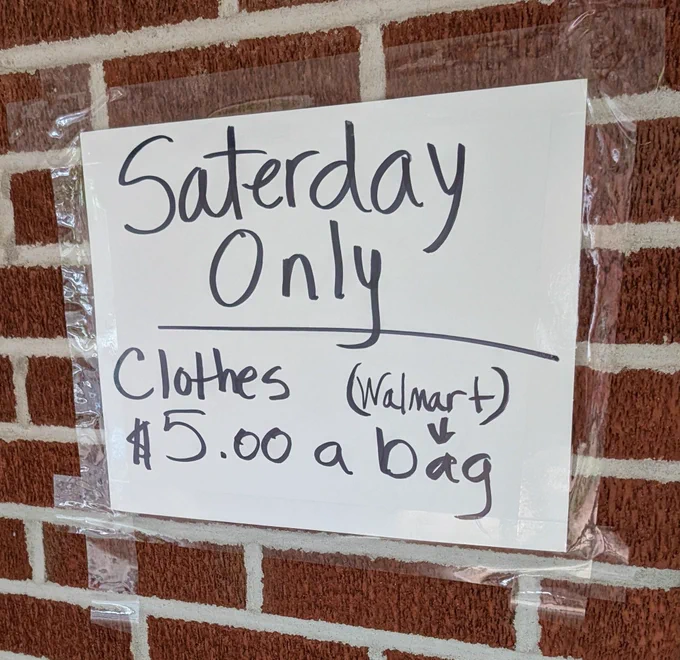 Sign that says "Saterday Only"