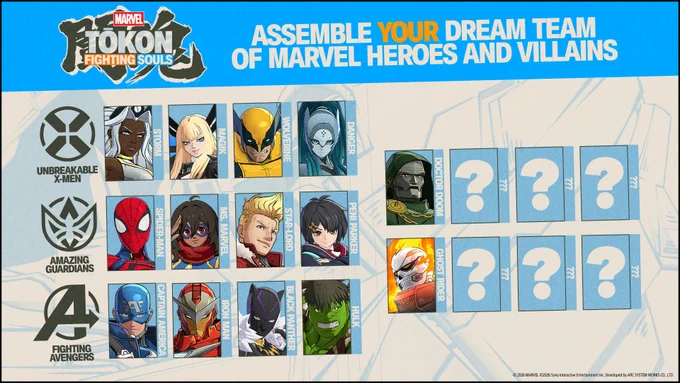 Roster announced so far including the Fighting Avengers.