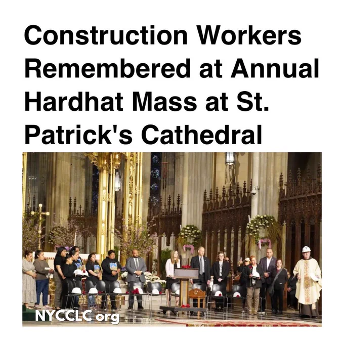 Construction Workers Remembered at Annual Hardhat Mass at St. Patrick's Cathedral