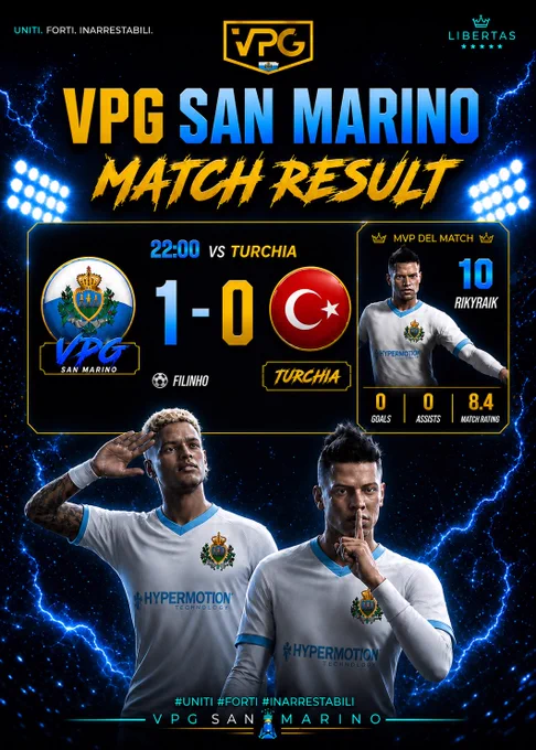 🇸🇲 MATCH RESULT GROUP STAGE

🏆 @OfficialVPG World Cup
🆚 @VPGTurkey 🇹🇷
✅ 1-0

#FC26 #EAFC #WorldCup #ProClubs 🌎