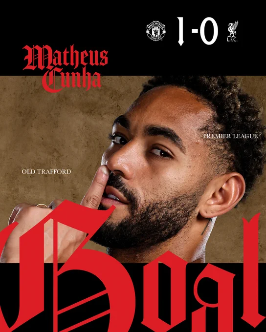 Goal for United, scored by Matheus Cunha.