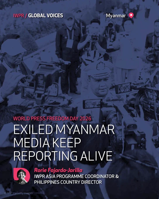 The junta has systematically dismantled press freedom by arbitrarily arresting, jailing and even killing reporters as well as imposing internet shutdowns.
IWPR's @FajardoRorie writes on World Press Freedom Day.
#WPFD #WPFD2026 #Myanmar