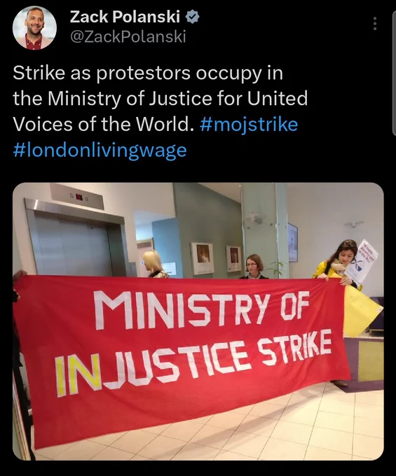 Strike as protestors occupy in the MoJ for United voices of the world.