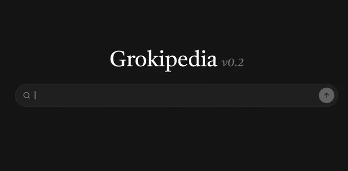 Screenshot of Grokipedia