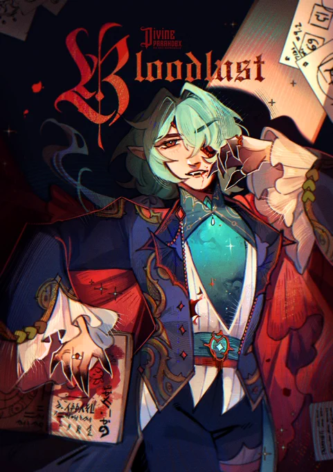 Anaxa from Honkai Star Rail in a vampire outfit. 