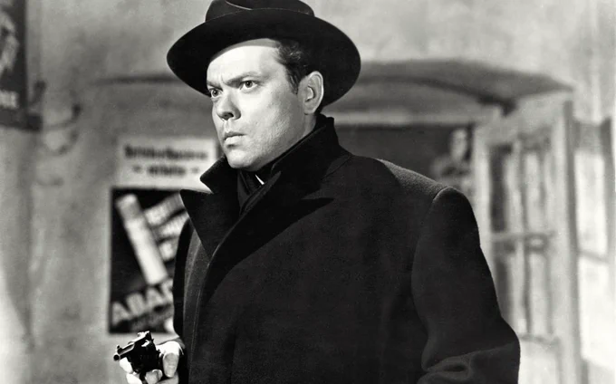 The Third Man’s connections to real-life intelligence operations have been documented in German book, Das Haus am Gordon Place (pictured: Orson Welles as Harry Lime) Credit: Uber Bilder/Alamy