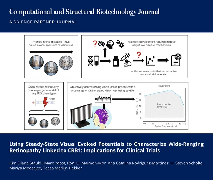 🔗 Using Steady-State Visual Evoked Potentials to Characterize Wide-Ranging Retinopathy Linked to CRB1: Implications for Clinical Trials. Computational and Structural Biotechnology Journal (CSBJ). DOI: https://doi.org/10.34133/csbj.0042

📚 CSBJ - A Science Partner Journal: https://spj.science.org/journal/csbj