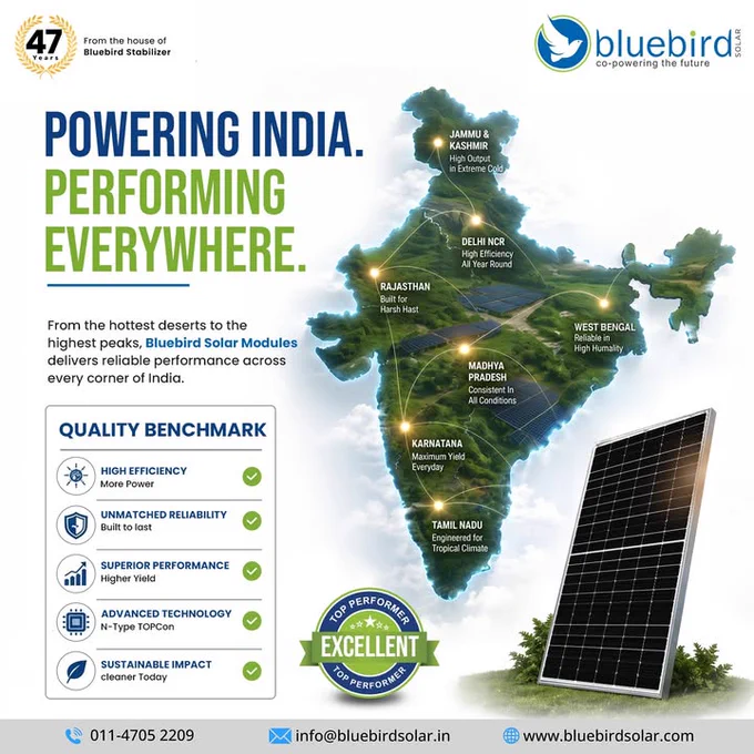 top performing solar panel of the india