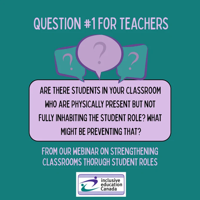 Are there students in your classroom who are physically present but not fully inhabiting the student role? What might be preventing that?