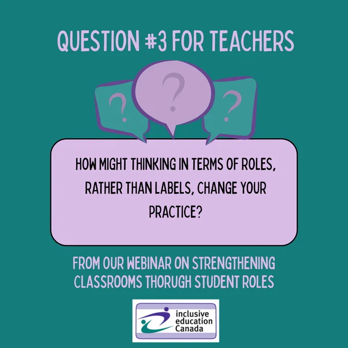 How might thinking in terms of roles, rather than labels, change your practice?