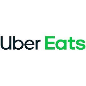 Uber Eats logo with “Uber” in black and “Eats” in bright green on a white background.