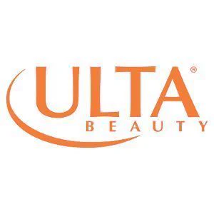 Ulta Beauty logo in orange text with a curved swoosh underneath on a white background.