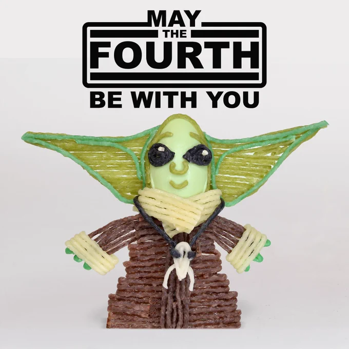 Baby Yoda (Grogu) created with a plastic spoon &amp; Wikki Stix!