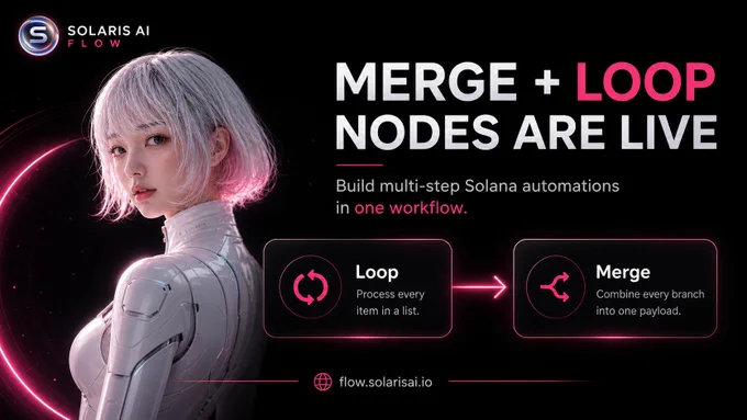 Solaris AI Flow: Merge   Loop are live.