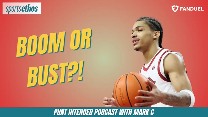 Punt Intended thumbnail with title "Boom or Bust?!" with picture of Darius Acuff Jr.