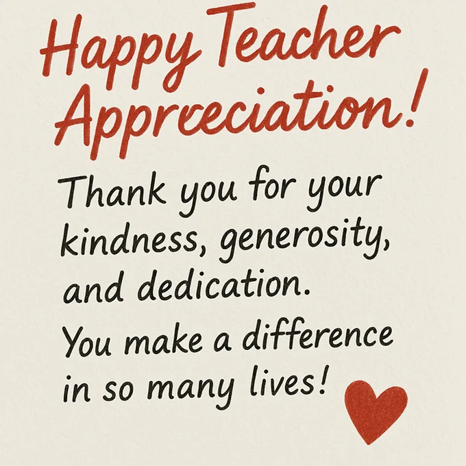 Teacher Appreciation week. 