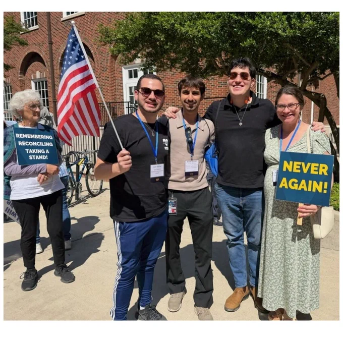 Alexander attended SMU’s annual March of Remembrance event. Pictured are Alexander with Joshua Arbital of StandWithUs, Alex Horn of Texoma ADL, and Oren Rauch.