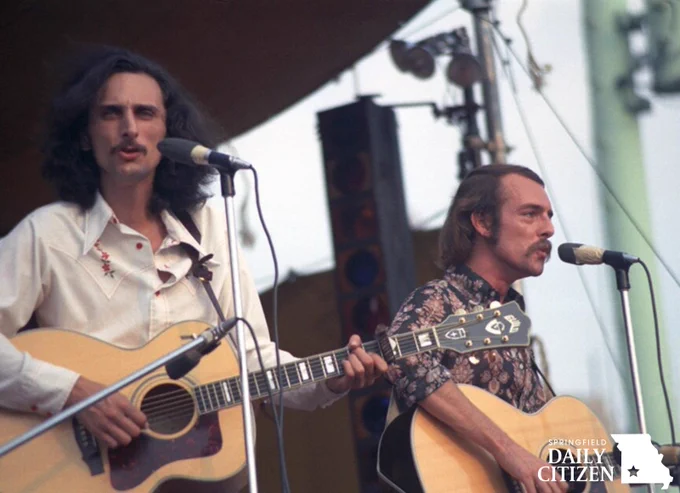 Folk rock band Brewer and Shipley in concert in 1971 in Cambridge, Massachusetts. (Photo from Wikimedia Commons)