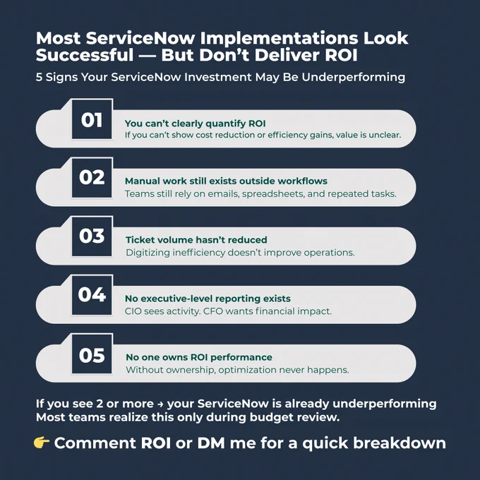 Your ServiceNow is live.

But can you prove the ROI?

Most teams can’t.

👉 That’s where the problem starts.

If ROI isn’t measurable, value is unclear.

Read more:
👉 https://mjbtech.com/blogs/your-servicenow-is-live-so-why-is-it-still-not-delivering-roi?utm_source=twitter&utm_medium=social&utm_campaign=canada_servicenow_roi&utm_content=twitter_post

#ServiceNow #ITSM #EnterpriseIT