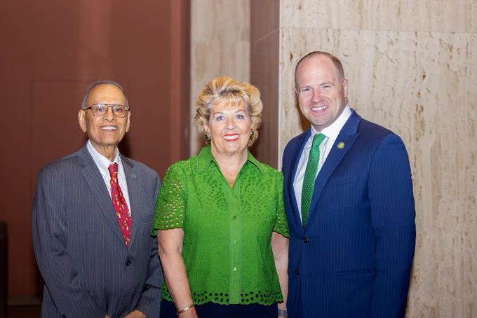 President Tripathi joins Congressman Tim Kennedy and Irish Ambassador Geraldine Byrne Nason at the Library of Congress to preview the planned James Joyce Museum – the future home for UB’s world-renowned collection of Joyce materials.