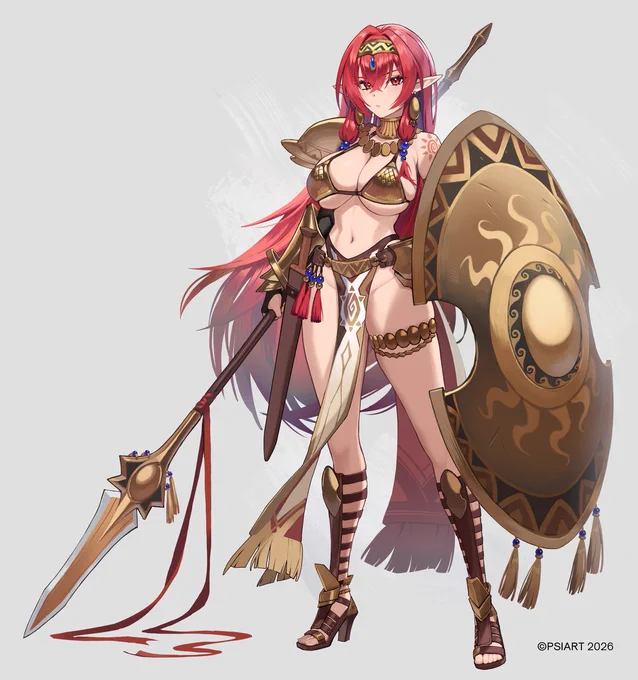 Illustration of Zima Avroulos, Captain of the Sunfire Guard (original character)