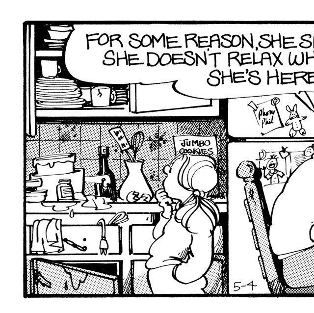 John says it's because Elly can't relax at home. 
