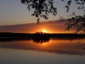 Sunset over the lake.