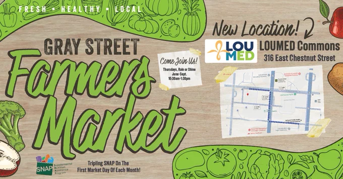Flyer for the Gray Street Farmers Market