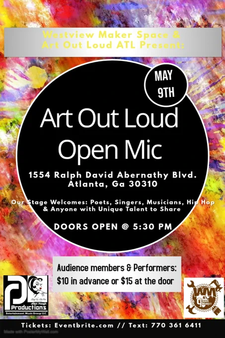 Entry tickets HERE: artoutloudopenmicmay2026.eventbrite.com