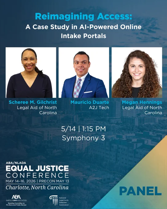 Reimagining Access: A Case Study in Ai-Powered Online Intake Portals; 5/14 at 1:15 PM