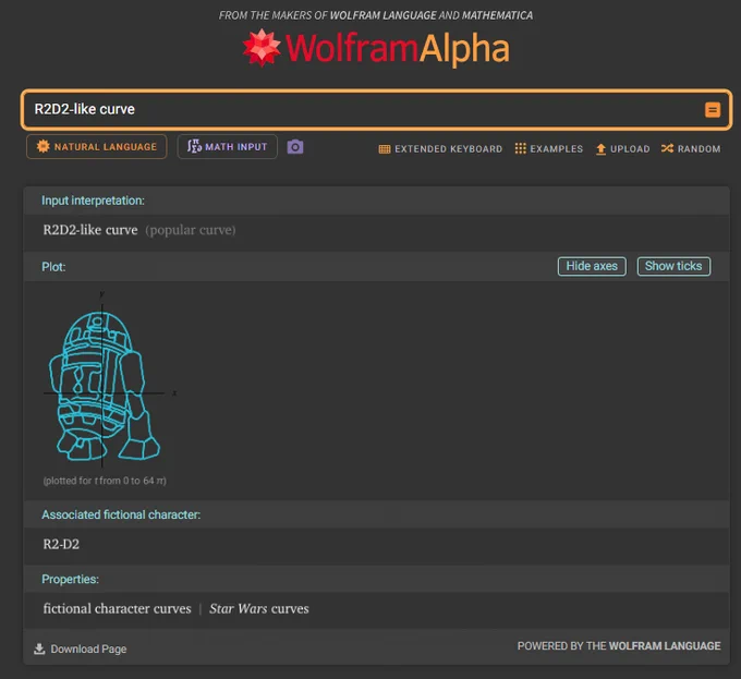 Happy Star Wars Day from your friends at Wolfram|Alpha.
