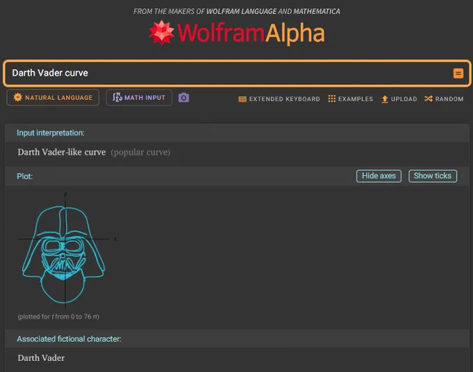 Happy Star Wars Day from your friends at Wolfram|Alpha.