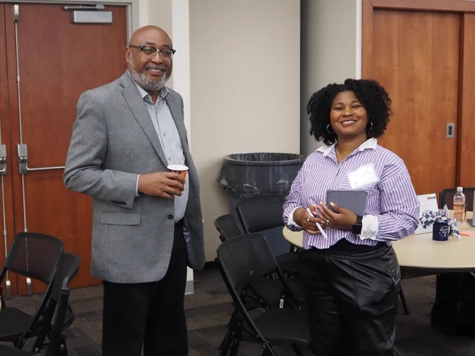 Lorenzo Baber and Mandilyn Graham at the 2026 SUCCESS Communities of Practice Convening at Lincoln Land Community College in Springfield