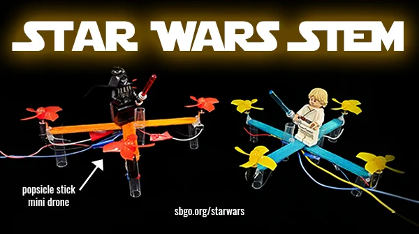  DIY popsicle stick mini drone for Star Wars Day