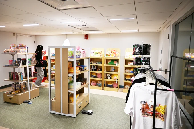 Student shopping in the More Fun store