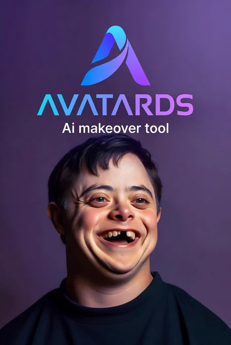 Wordmark logo for a tool called “AVATARDS”, an Ai Makeover tool for Down syndrome.