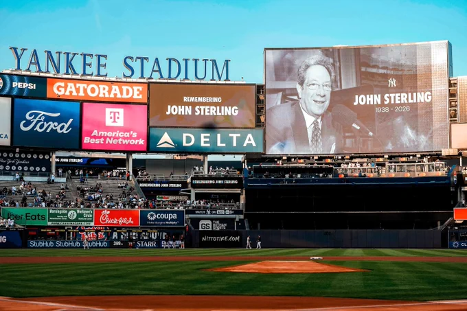 John Sterling moment of silence at Yankee Stadium. 