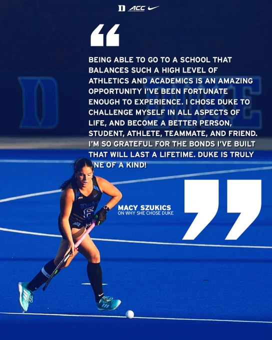 Macy Szukics quote on why she chose Duke