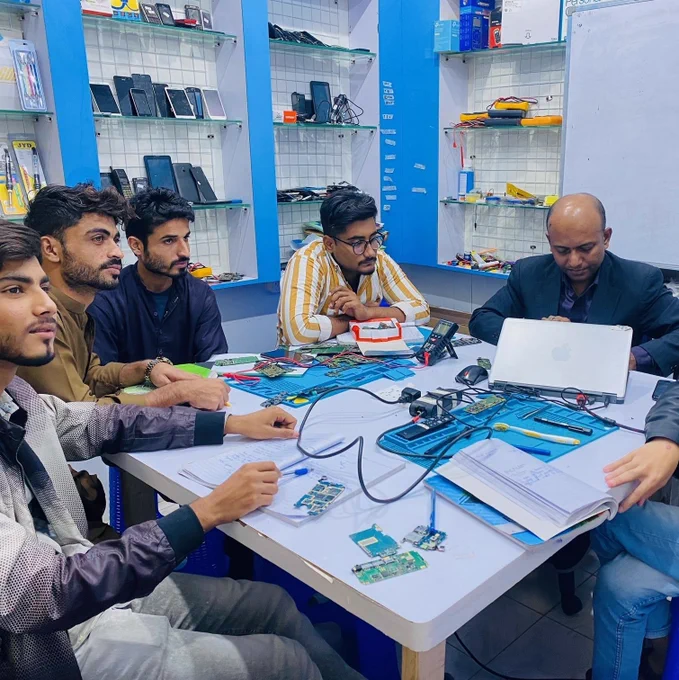 teaching mobile repairing course in Institute to train the students to perform repair task at their mobile repairing shop