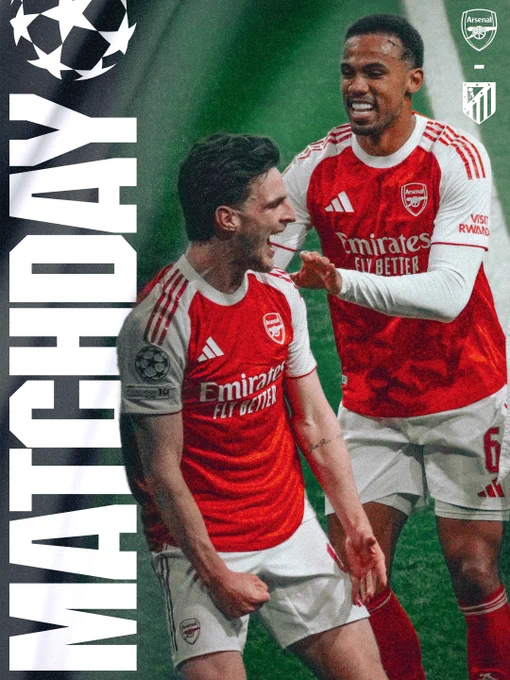 Matchday vs Atletico de Madrid
8pm (UK)
Champions League
Arsenal Stadium