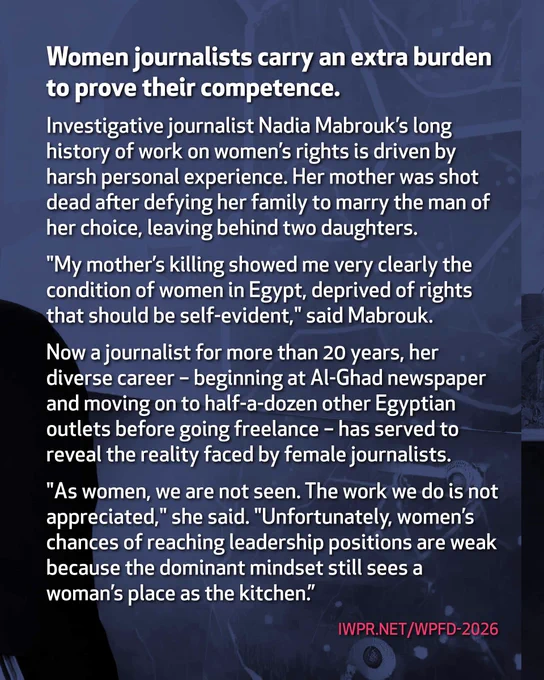 "As women, we are not seen. The work we do is not appreciated."
#WPFD #WPFD2026 #Egypt