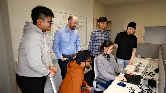 The University of Glasgow team in their lab.