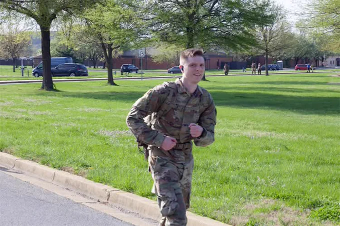 U.S. Army Maj. Hunter Smith completed the Norwegian Foot March (also known as the Marsjmerket, a ruck marching endurance event) at Joint Base Andrews on April 4, 2026.