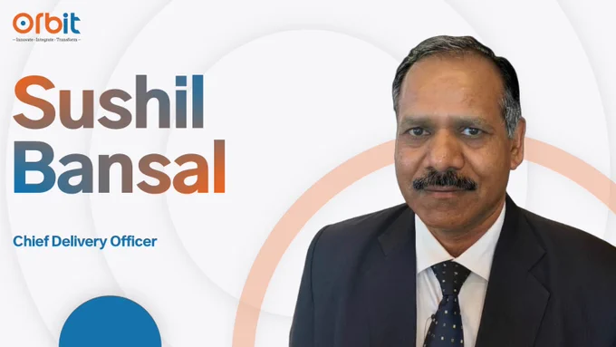 We are pleased to announce the joining of 𝐌𝐫. Sushil Bansal 𝐚𝐬 𝐂𝐡𝐢𝐞𝐟 𝐃𝐞𝐥𝐢𝐯𝐞𝐫𝐲 𝐎𝐟𝐟𝐢𝐜𝐞𝐫 (𝐂𝐃𝐎) 𝐢𝐧 Orbit Techsol 𝐆𝐫𝐨𝐮𝐩.

Mr. Bansal comes with a rich and achieved experience of working with TCS and HCL. He has managed large and complex projects in India and globally, like Passport Seva for the Ministry of External Affairs, R-APDRP for Discoms, Computerization of Income Tax Systems, CCTNS for Police and Millennium Banking for Swiss Bank Corporation (SBC).

He holds a degree in Mechanical Engineering from NIT, Kurukshetra and a PGDIE from NITIE (IIM Mumbai).

We are looking forward to him excelling in the Growth Journey of Orbit by leveraging his vast hands-on experience and expertise. His process orientation to align people-processes shall help in making the delivery scalable and run like a well-oiled engine.