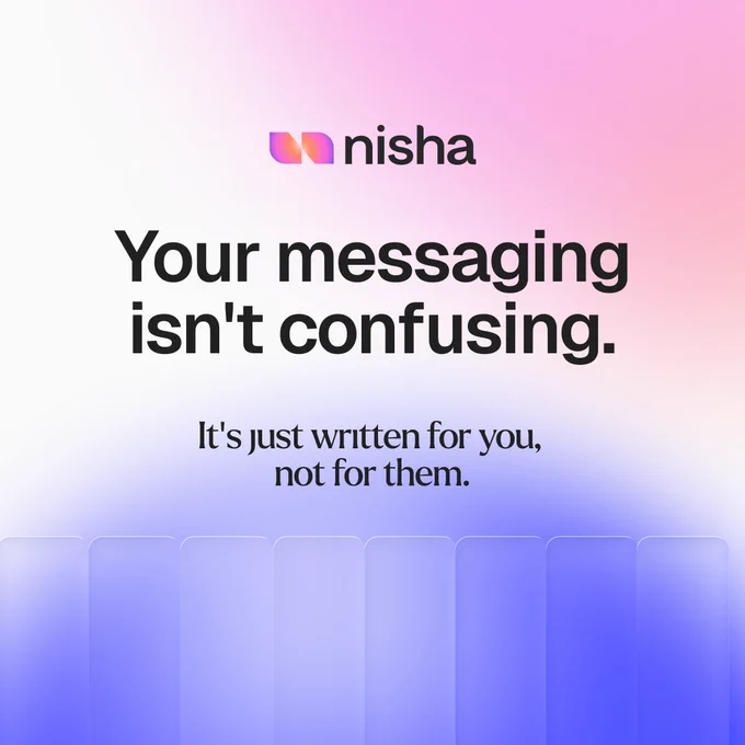 Text emphasizes the disconnect in messaging, suggesting it caters to insiders rather than the intended audience. Background features a gradient design.